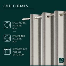 Enhanced Living Henley Woven Striped Blackout Eyelet Curtains - thumbnail 4