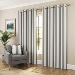 Enhanced Living Henley Woven Striped Blackout Eyelet Curtains - thumbnail 5