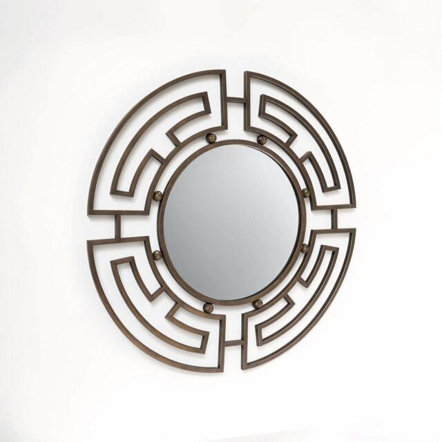 Interiors by Premier Jalal Bronze Metal Frame Round Wall Mirror - image 1