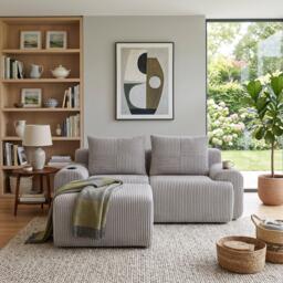 Urban Meuble Modular Corduroy Sofa with Ottomans