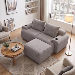 Urban Meuble Modular Corduroy Sofa with Ottomans - thumbnail 4