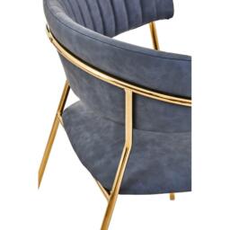 Interiors by Premier Tamzin Dark Grey Faux Leather Dining Chair - thumbnail 2