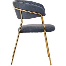 Interiors by Premier Tamzin Dark Grey Faux Leather Dining Chair - thumbnail 4