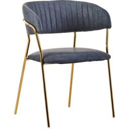 Interiors by Premier Tamzin Dark Grey Faux Leather Dining Chair - thumbnail 1