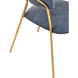 Interiors by Premier Tamzin Dark Grey Faux Leather Dining Chair - thumbnail 5