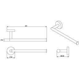 Croydex Flexi-Fix Epsom Black Towel Bar - thumbnail 6