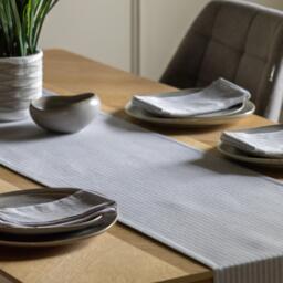 Gallery Woven Striped Table Runner Grey 360x1800mm - thumbnail 2