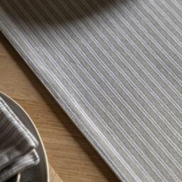 Gallery Woven Striped Table Runner Grey 360x1800mm - thumbnail 1