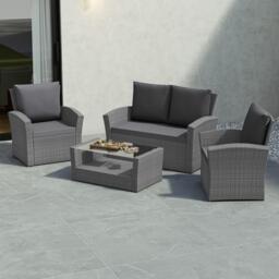 Lassic Garden Vida Mylor 4 Seater Rattan Set + Cover - thumbnail 8
