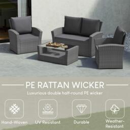 Lassic Garden Vida Mylor 4 Seater Rattan Set + Cover - thumbnail 4