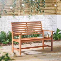 VonHaus VonHaus 2 Seater Wooden Garden Bench - thumbnail 2
