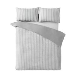 Catherine Lansfield Soft Seersucker Stripe Duvet Cover Set - thumbnail 4