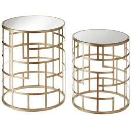 Interiors by Premier Set Of 2 Avantis Champagne Frame Tables