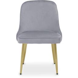 Interiors by Premier Demi Grey Velvet Dining Chair - thumbnail 1
