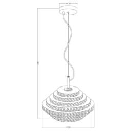 K Living Aspen 2 Light Tiered Glass Brass Light Pendant - thumbnail 3
