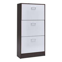 Kabinet UK 3 Layer Wooden Shoe Rack Drawer Black and White - thumbnail 5