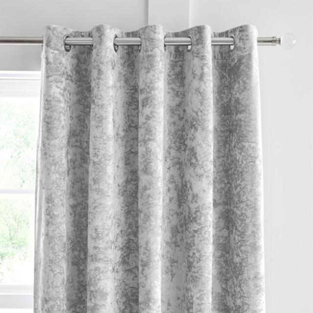 Catherine Lansfield Crushed Velvet Lined Eyelet Curtains - image 1