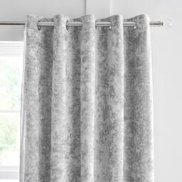Catherine Lansfield Crushed Velvet Lined Eyelet Curtains - thumbnail 1