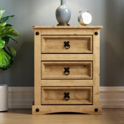 Lassic Vida Designs Corona 3 Drawer Bedside Chest - thumbnail 4