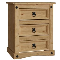 Lassic Vida Designs Corona 3 Drawer Bedside Chest - thumbnail 3