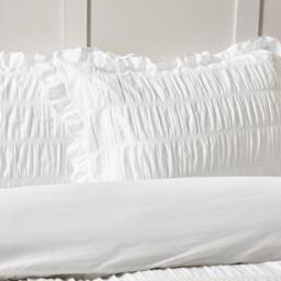 Catherine Lansfield Seersucker Frill Duvet Cover Set - thumbnail 2