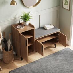Urban Meuble Vintage Shoe Bench with Storage Cabinet - thumbnail 3