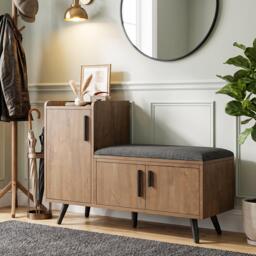 Urban Meuble Vintage Shoe Bench with Storage Cabinet - thumbnail 2