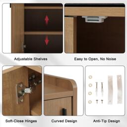Urban Meuble Vintage Shoe Bench with Storage Cabinet - thumbnail 8