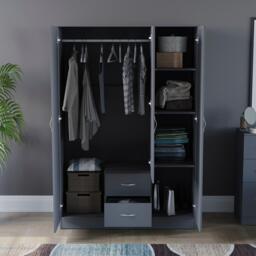 Lassic Vida Designs Riano 3 Door 2 Drawer Mirror Wardrobe - thumbnail 3