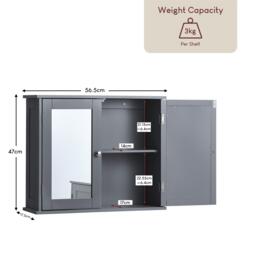 Lassic Bath Vida Priano 2 Door Mirrored Wall Cabinet - thumbnail 2