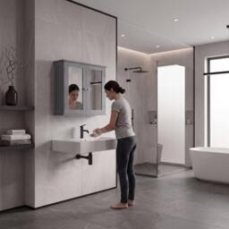 Lassic Bath Vida Priano 2 Door Mirrored Wall Cabinet - thumbnail 6