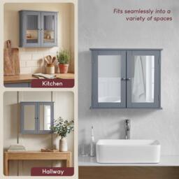 Lassic Bath Vida Priano 2 Door Mirrored Wall Cabinet - thumbnail 7