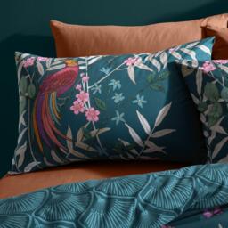 Catherine Lansfield Tropical Floral Birds Reversible Duvet Cover Set - thumbnail 3