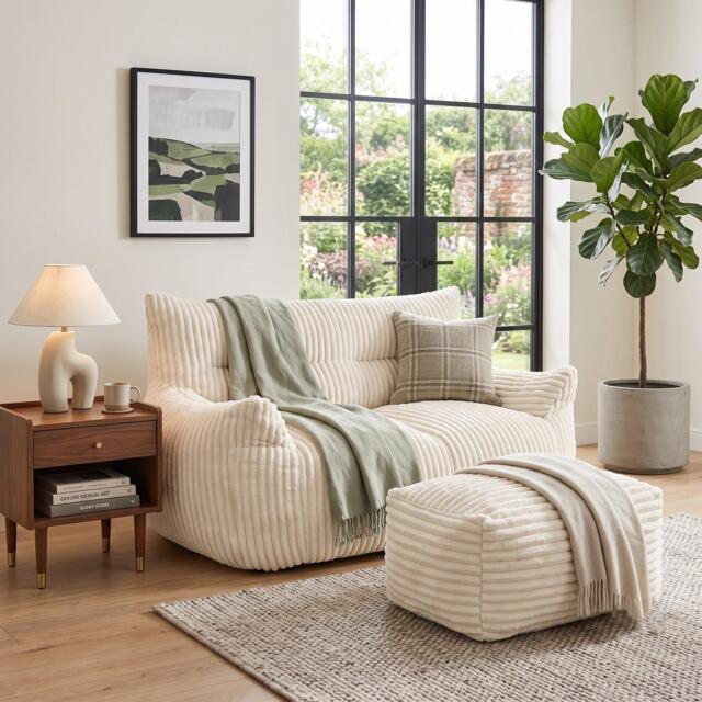 Urban Meuble SOFA Corduroy with Ottoman - image 1