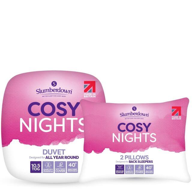 Slumberdown Cosy Nights 10.5 Tog Duvet + 2 Pillows - image 1