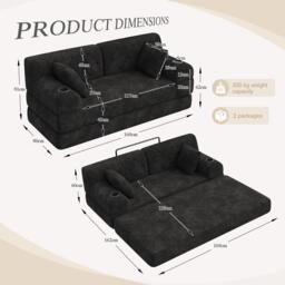 Urban Meuble Corduroy Convertible Sleeper Sofa - thumbnail 6