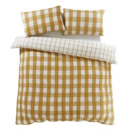 Catherine Lansfield Brushed Seersucker Gingham Duvet Cover Set - thumbnail 6