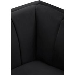 Interiors by Premier Hansa Two Seat Black Velvet Sofa - thumbnail 5