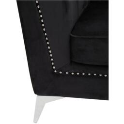 Interiors by Premier Hansa Two Seat Black Velvet Sofa - thumbnail 3