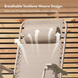 VonHaus Verona Sage Zero Gravity Chair Set of 2 - thumbnail 7