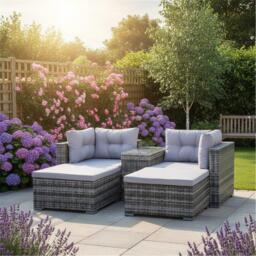 Linea Rattan 5 piece Lounger Garden Set - thumbnail 2