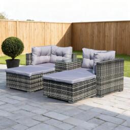 Linea Rattan 5 piece Lounger Garden Set - thumbnail 3