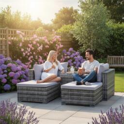 Linea Rattan 5 piece Lounger Garden Set