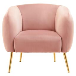 Interiors by Premier Yasmeen Pink Velvet Armchair - thumbnail 1