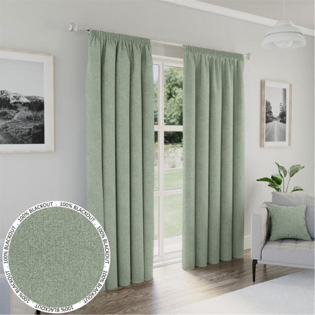 Enhanced Living Dallas Green 100% Blackout Readymade Curtains - image 1