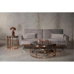 Interiors by Premier Hatton Grey Velvet Sofa Bed - thumbnail 1