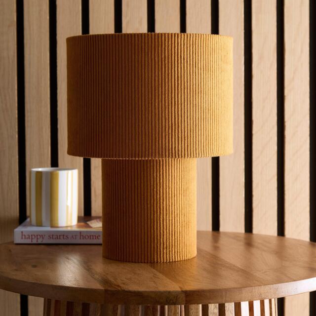 K Living Tokyo Brown Velvet Stripe Table Lamp - image 1