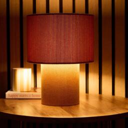 K Living Tokyo Brown Velvet Stripe Table Lamp - thumbnail 2