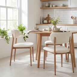 Urban Meuble Set of 2 Dining Chairs Metal Boucle