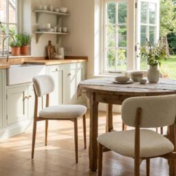 Urban Meuble Set of 2 Dining Chairs Metal Boucle - thumbnail 3